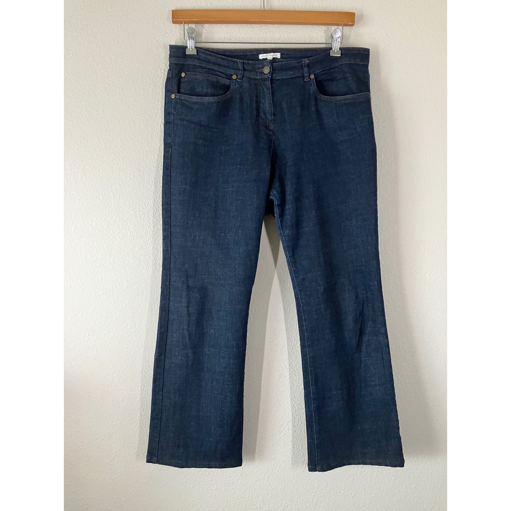 EILEEN FISHER Organic Cotton Trouser Jeans M Stretch Classic Dark Blue
